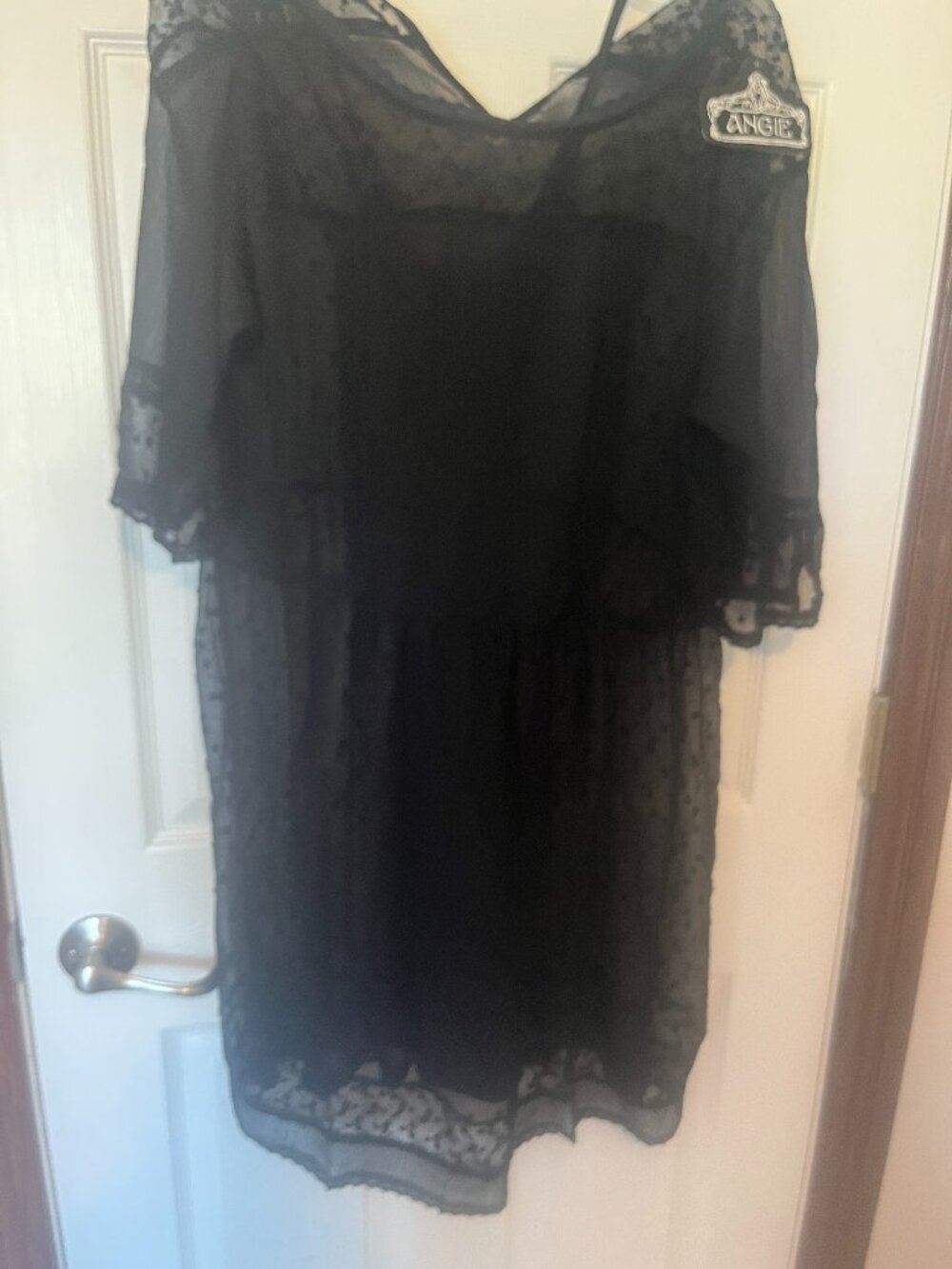 Black lace dress with slip dress under